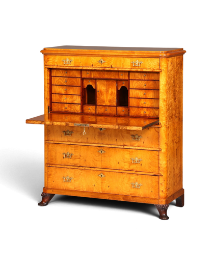 Stilvoller Biedermeier Sekretär Louis Philippe Vertiko Antik Kommode Schreibkommode Office Desk