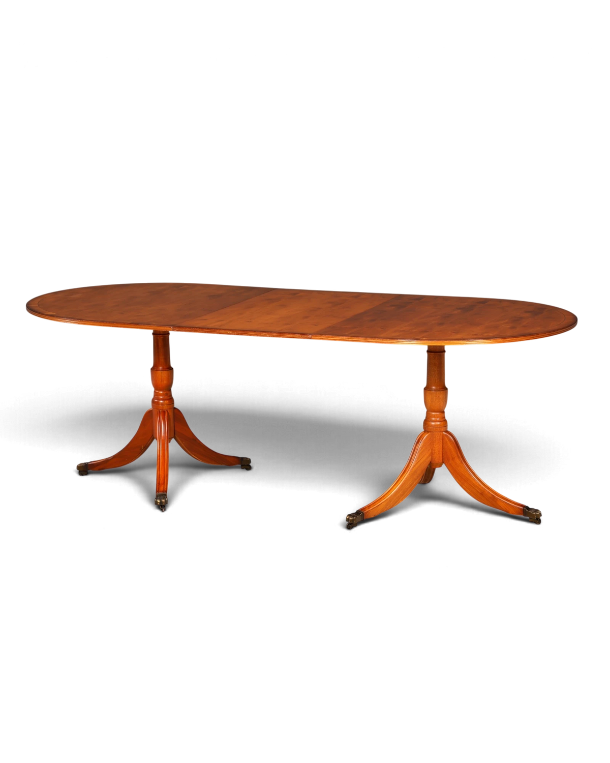 Beautiful extendable English yew dining table, kitchen table, dining room table, Regency style, solid wood