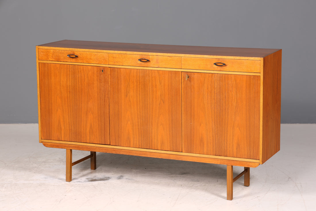 Wunderschönes Mid Century Highboard echt Holz Schrank Büro Kommode 60er Jahre