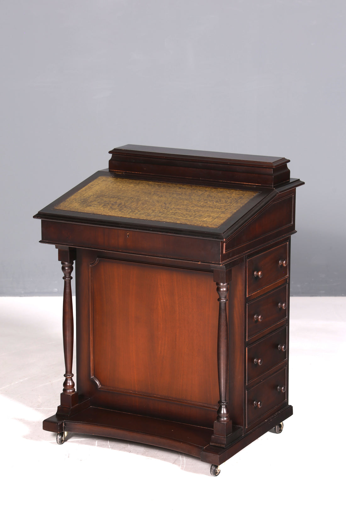 Wunderschöner Englischer Davenport Schreibtisch Desk Sekretär Lederauflage Kommode