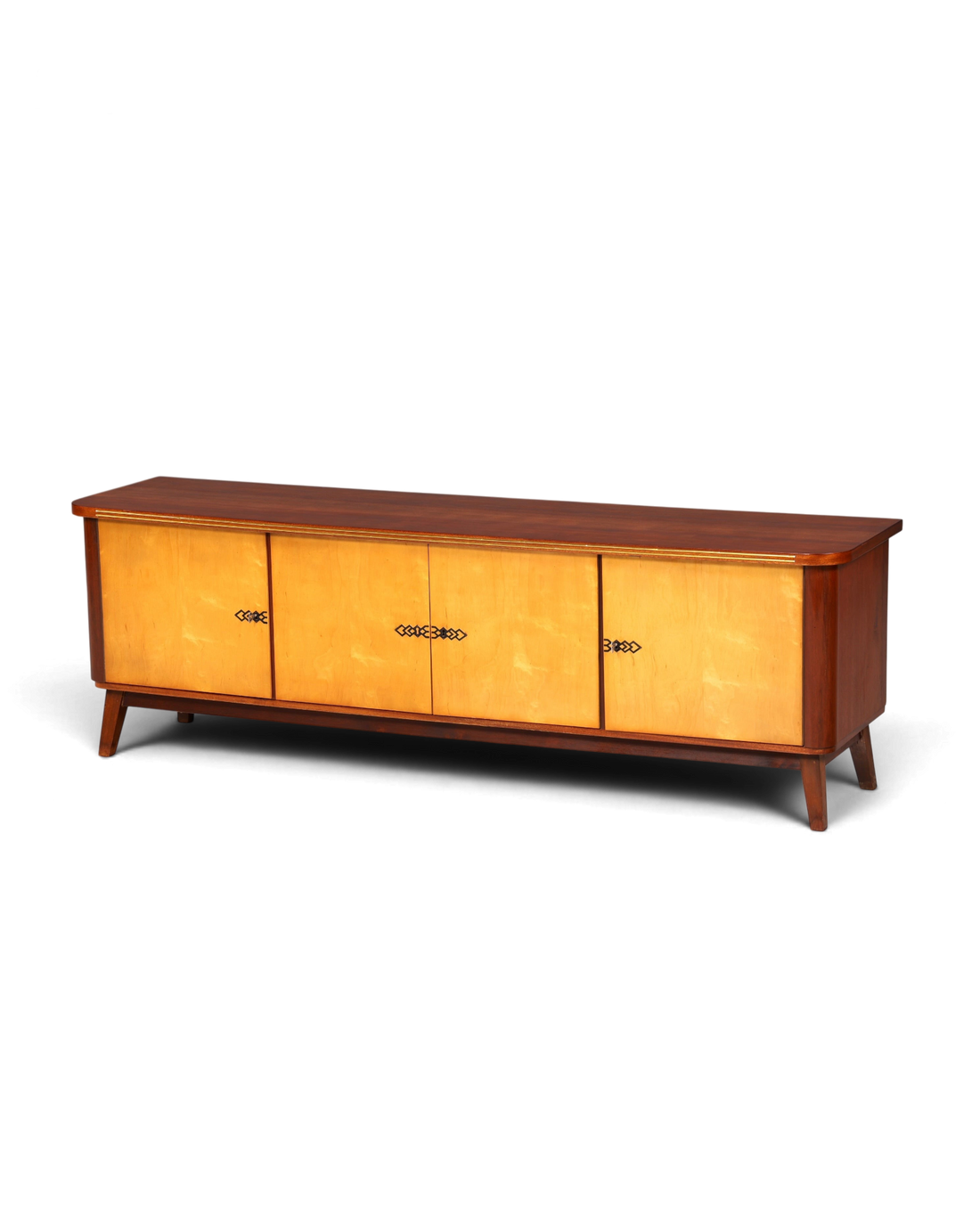 G135 Finish Schlichtes Mid Century Sideboard Vintage TV Kommode 60s Schrank Longboard Retro Lowboard