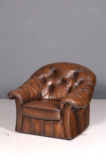 Wunderschöner Original Chesterfield Ledersessel Echt Leder Englisch Herrensessel Vintage