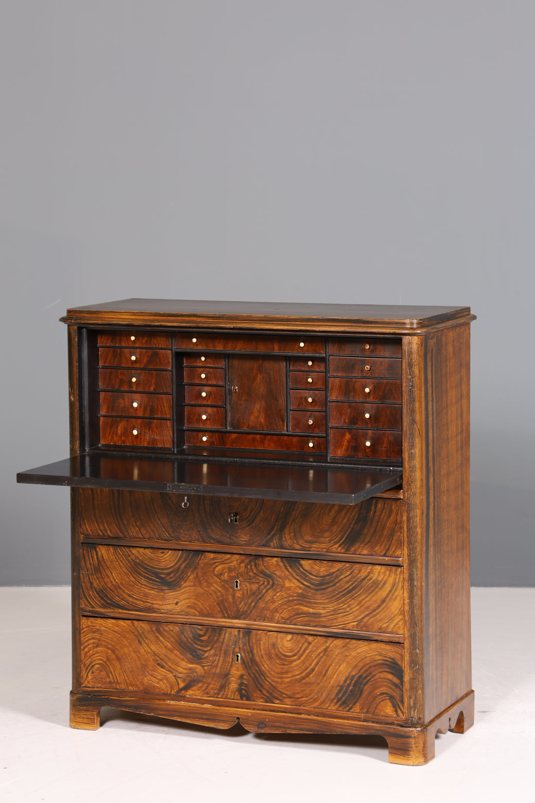 Stilvoller Biedermeier Sekretär Vertiko Antik Kommode Louis Philippe Schreibkommode