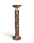 Hauptstadt Möblerei Barock-Säule aus braunem Marmor mit goldenen Verzierungen im Louis XV Stil als Blumenständer