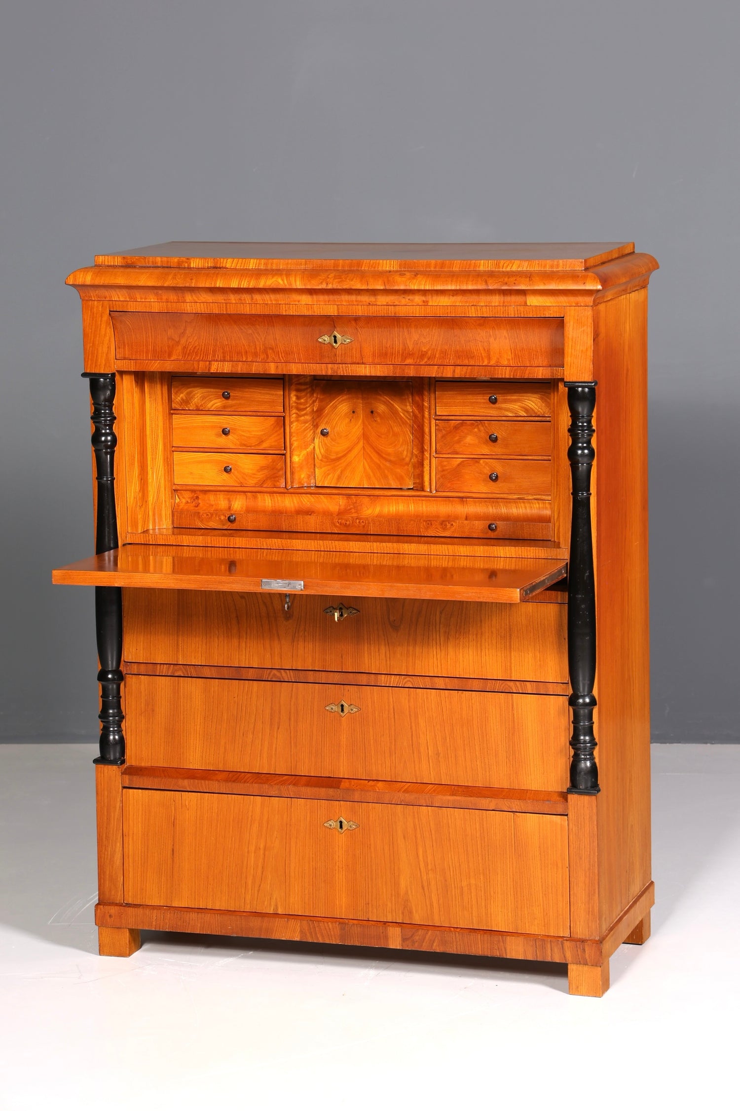 Beautiful Original Biedermeier Secretary around 1860 English Chest of Drawers Antique Office Chest of Drawers