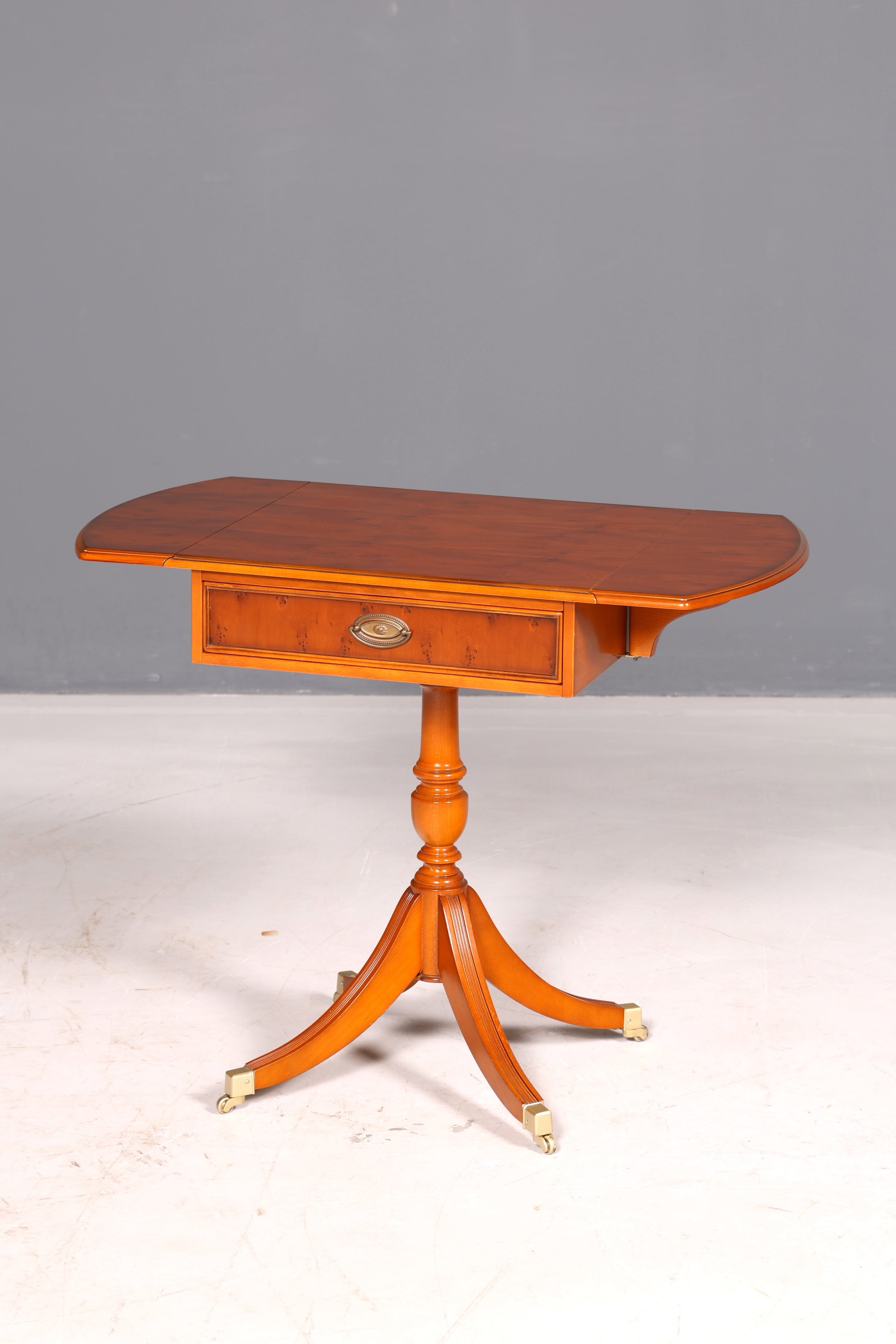 Wonderful original Heldense side table, yew wood, folding table, occasional table, chest, telephone table
