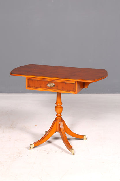 Wonderful original Heldense side table, yew wood, folding table, occasional table, chest, telephone table