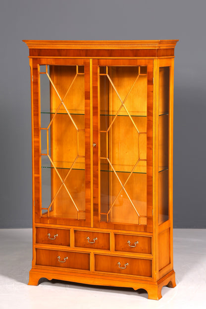 Wunderschöne Englische Vitrine Eibe Bücherschrank Original Mercury Buffet Antik Stil Glasvitrine