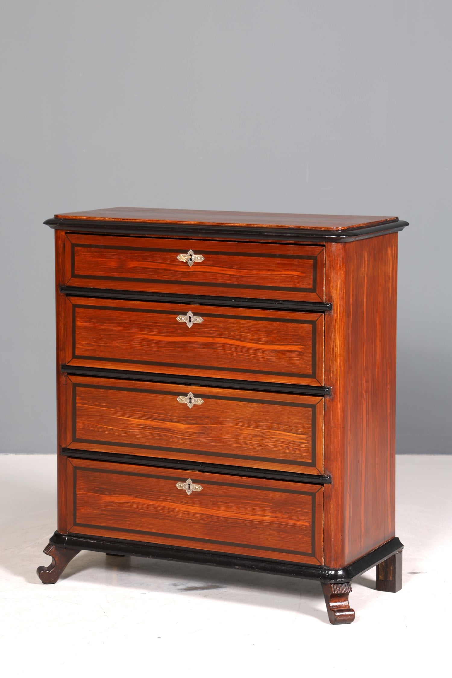Edle Louis Philippe Kommode um 1880 Biedermeier Antik Mahagoni Sideboard Schubladen Kommode