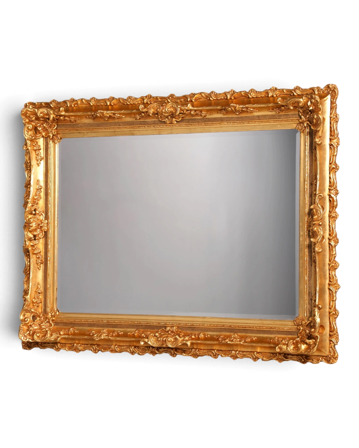 Edler XXL Barock Stil Wandspiegel Ornamenten Gold Flur Spiegel mit Facettenschliff Prunkspiegel
