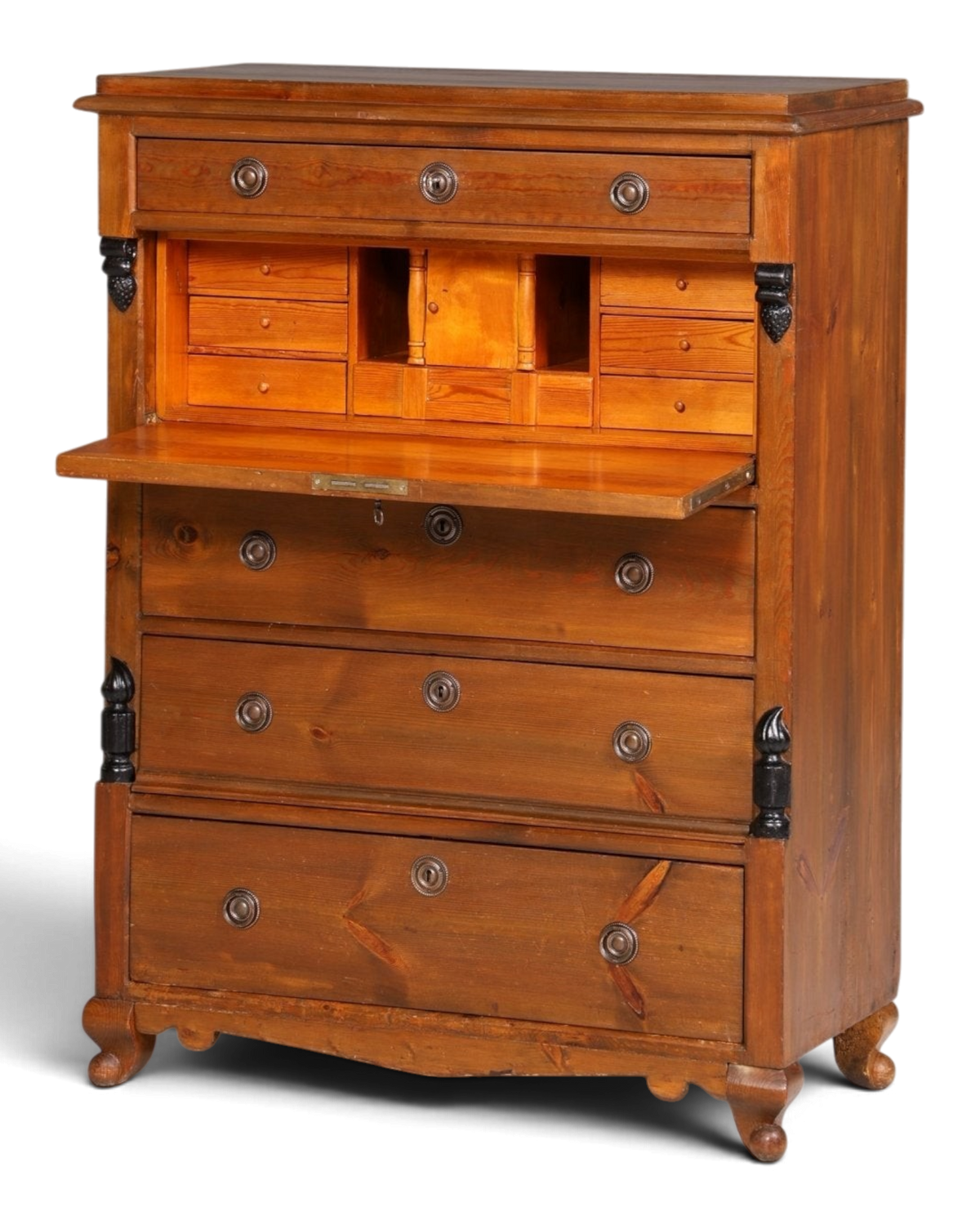Wunderschöner Antik Sekretär um 1900 Vertiko Weichholz Kommode Landhaus Schreibkommode