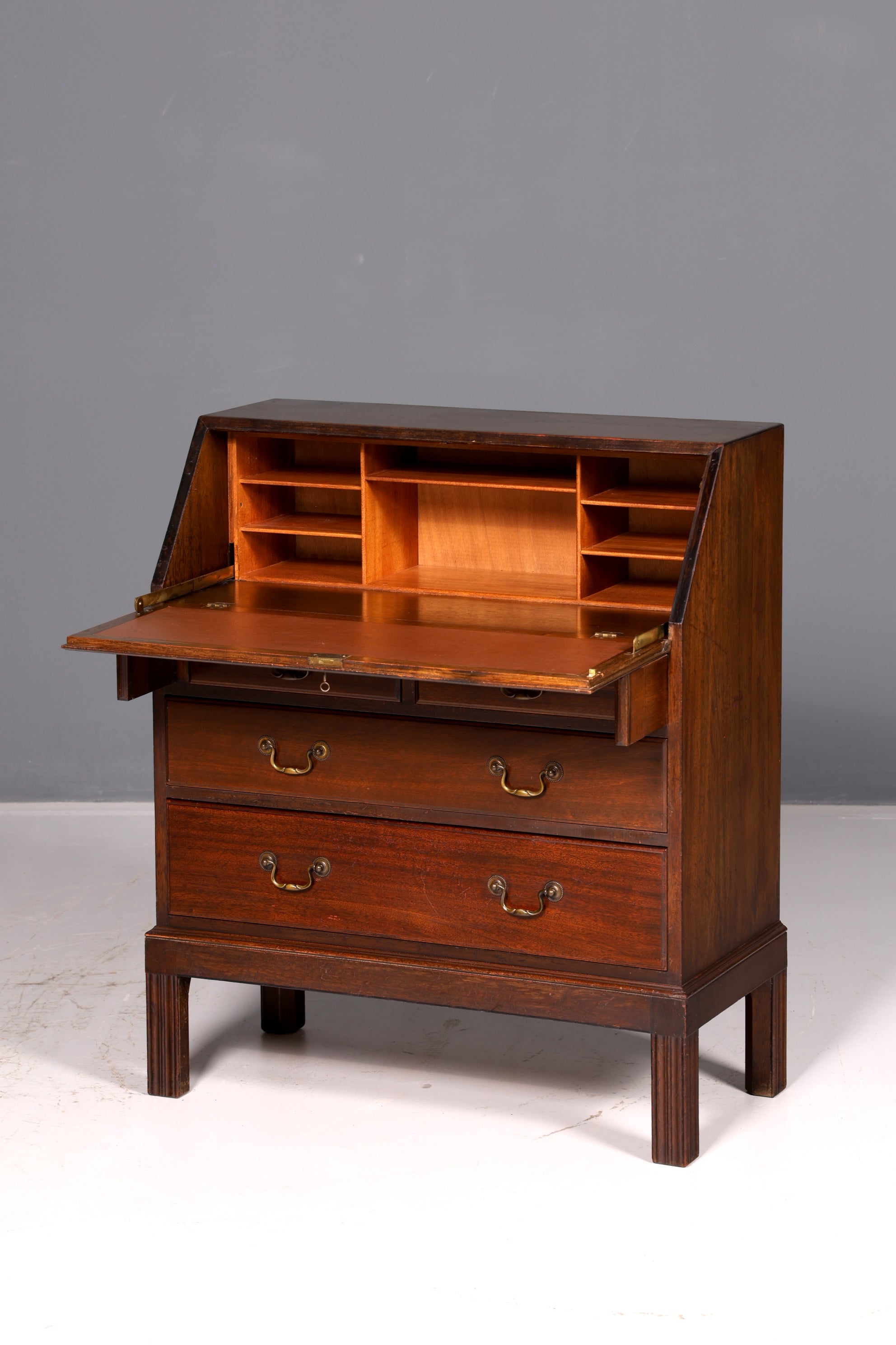 Wunderschöner Englischer Sekretär Schreibkommode Echt Holz Schreibtisch Kommode Büro Antik Vintage