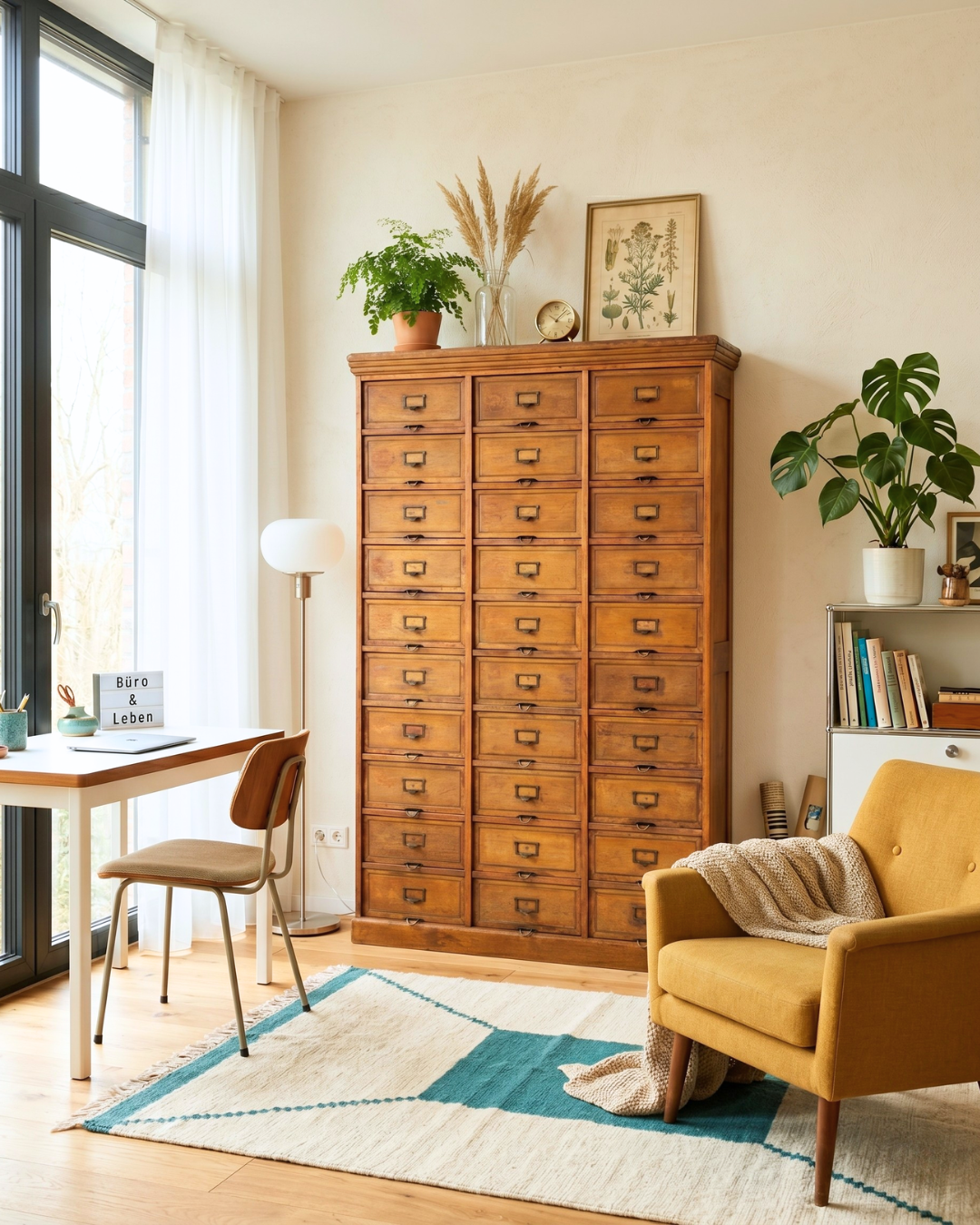 Beautiful XXL Mid Century Vintage Bauhaus Apothecary Cabinet Retro Chest of Drawers