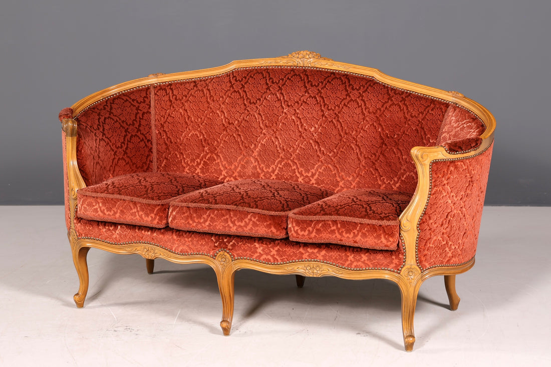 Wunderschönes Chippendale Sofa Antik Barock Stil Chesterfield Couch 3-Sitzer Canapé