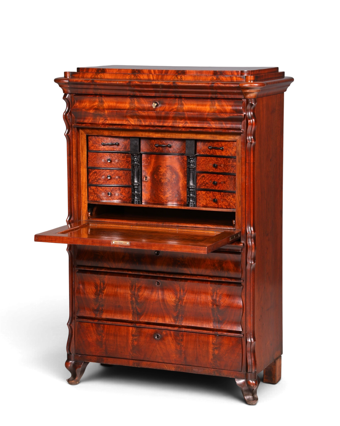 Wunderschöner Louis Philippe Sekretär Vertiko Highboard Schreibsekretär Biedermeier Massivholz um 1880
