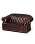 Hauptstadt Möblerei Chesterfield Centurion 2-Sitzer Sofa aus braunem Echtleder mit Knopfheftung und Ziernägeln