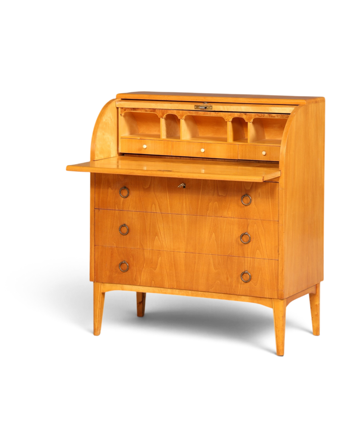 Wunderschöner Mid Century Rollladen Sekretär echt Holz Büro Schrank Vintage Schreibkommode 60s