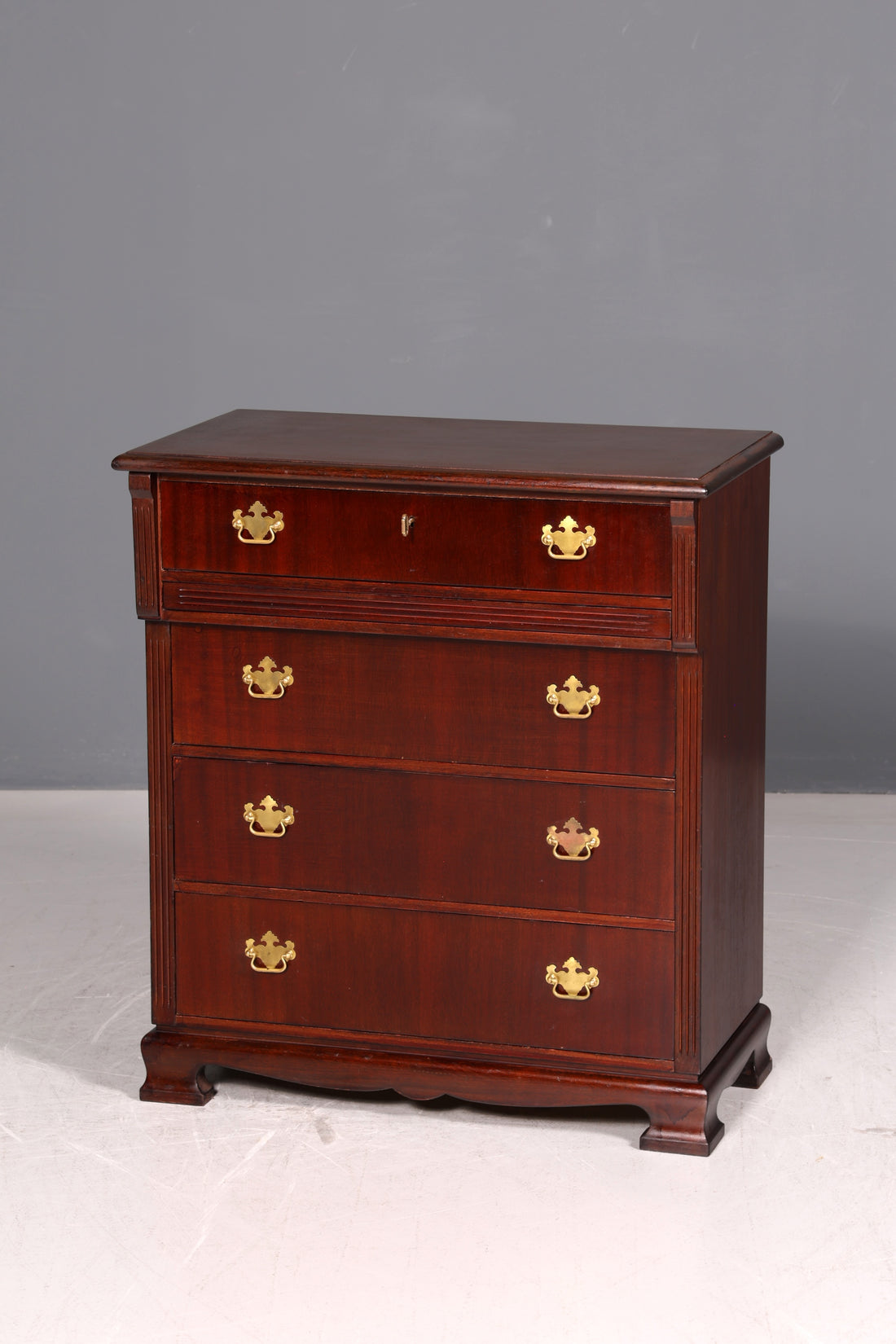 Edle Englische Kommode Mahagoni Schubladenkommode 60s Sideboard Wäschekommode Vintage