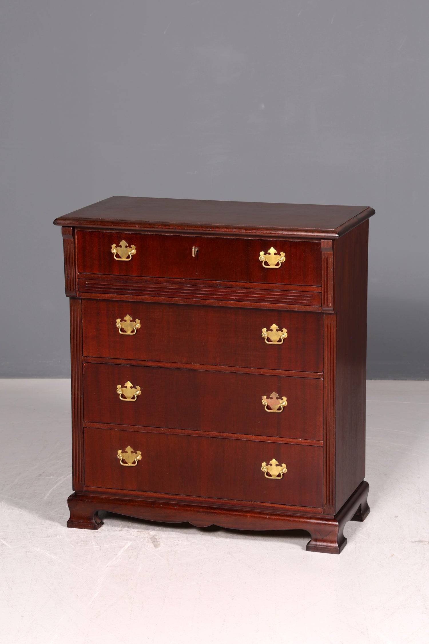 Edle Englische Kommode Mahagoni Schubladenkommode 60s Sideboard Wäschekommode Vintage
