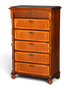 Hauptstadt Möblerei Gründerzeit Chiffoniere aus Echtholz mit fünf Schubladen und feinen Jugendstil-Verzierungen