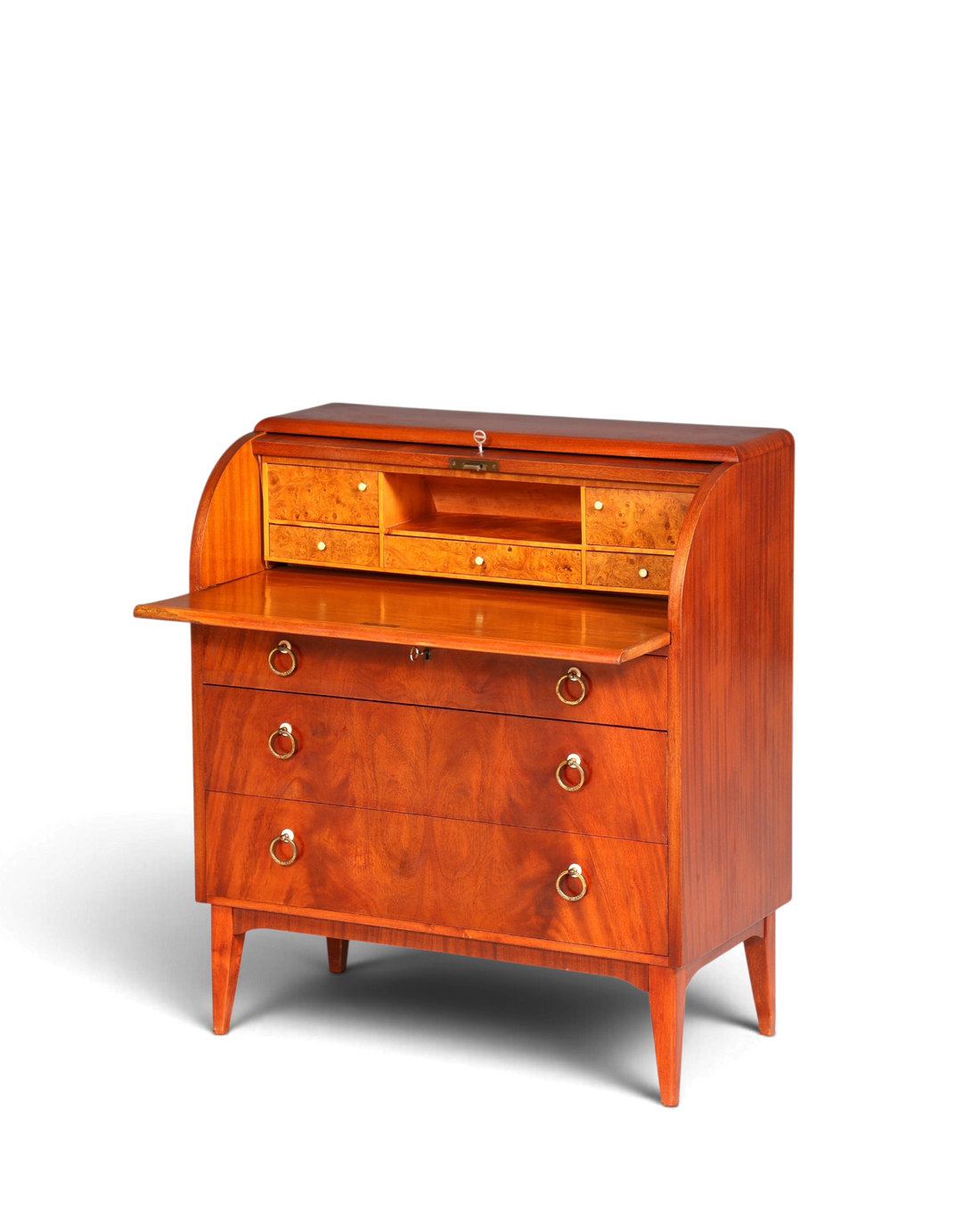 Traumhafter Mid Century Rollladen Sekretär echt Holz Büro Schrank Vintage Schreibkommode