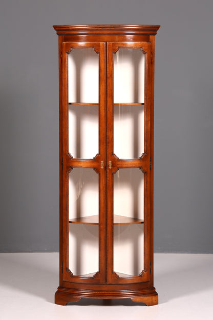 Edle Original Selva Eckvitrine Antik Stil Glasvitrine Schrank Geschirrschrank Eckregal