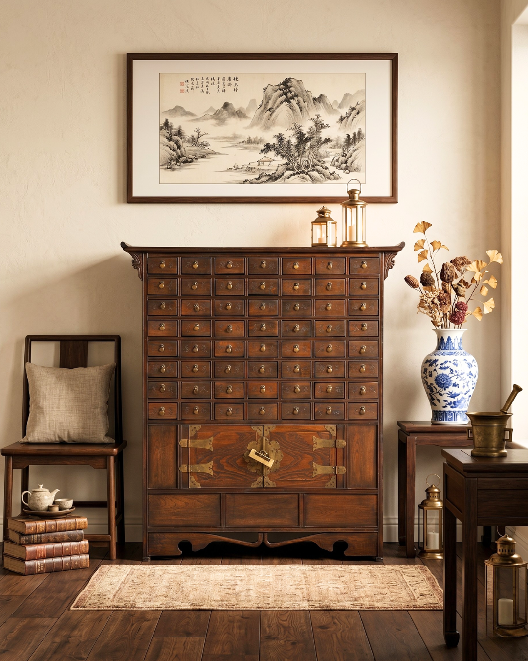 Beautiful Asian Apothecary Chest Asia Antique Cabinet Drawer Chest