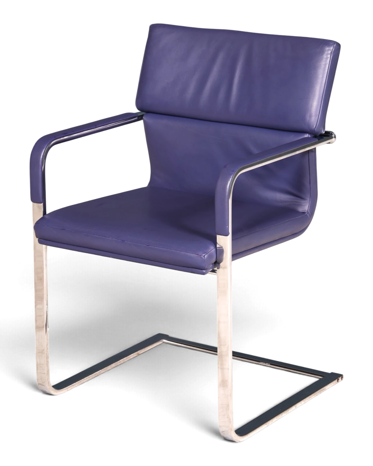 Original Walter Knoll Avant cantilever chair, purple leather, armchair, designer chair, conference chair 2 of 3