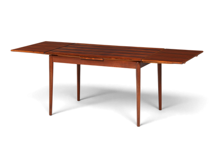 Hauptstadt Möblerei Mid Century Esstisch aus Palisander mit ausziehbarer Tischplatte und eleganter Holzmaserung