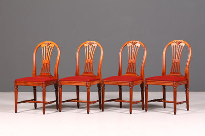 4x Edle Englische Stühle Englisch Dining Chairs Antik 60er Jahre Regency Küchenstühle Stuhlset