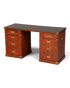 Hauptstadt Möblerei maritimer Military Chest Schreibtisch aus Holz mit grüner Lederauflage und Messingbeschlägen