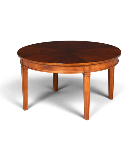 Hauptstadt Möblerei runder englischer Couchtisch aus dunklem Holz im Vintage-Stil mit klassischer Verarbeitung