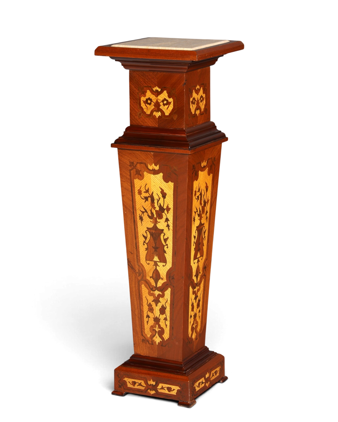 Wunderschöne Barock Stil Säule Louis XV Blumensäule Naturstein Marmor Intarsien Ablage Tisch