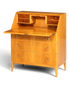 Schlichter Mid Century Sekretär Vintage Schreibmöbel echt Holz Kommode Retro Office Secretary