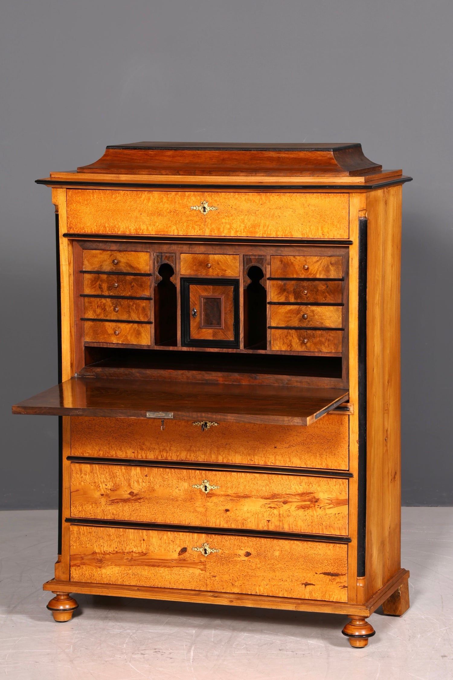 G614 Finish Cm Stilvoller Biedermeier Sekretär Louis Philippe Vertiko Antik Kommode Schreibkommode Office Desk (Kopie)
