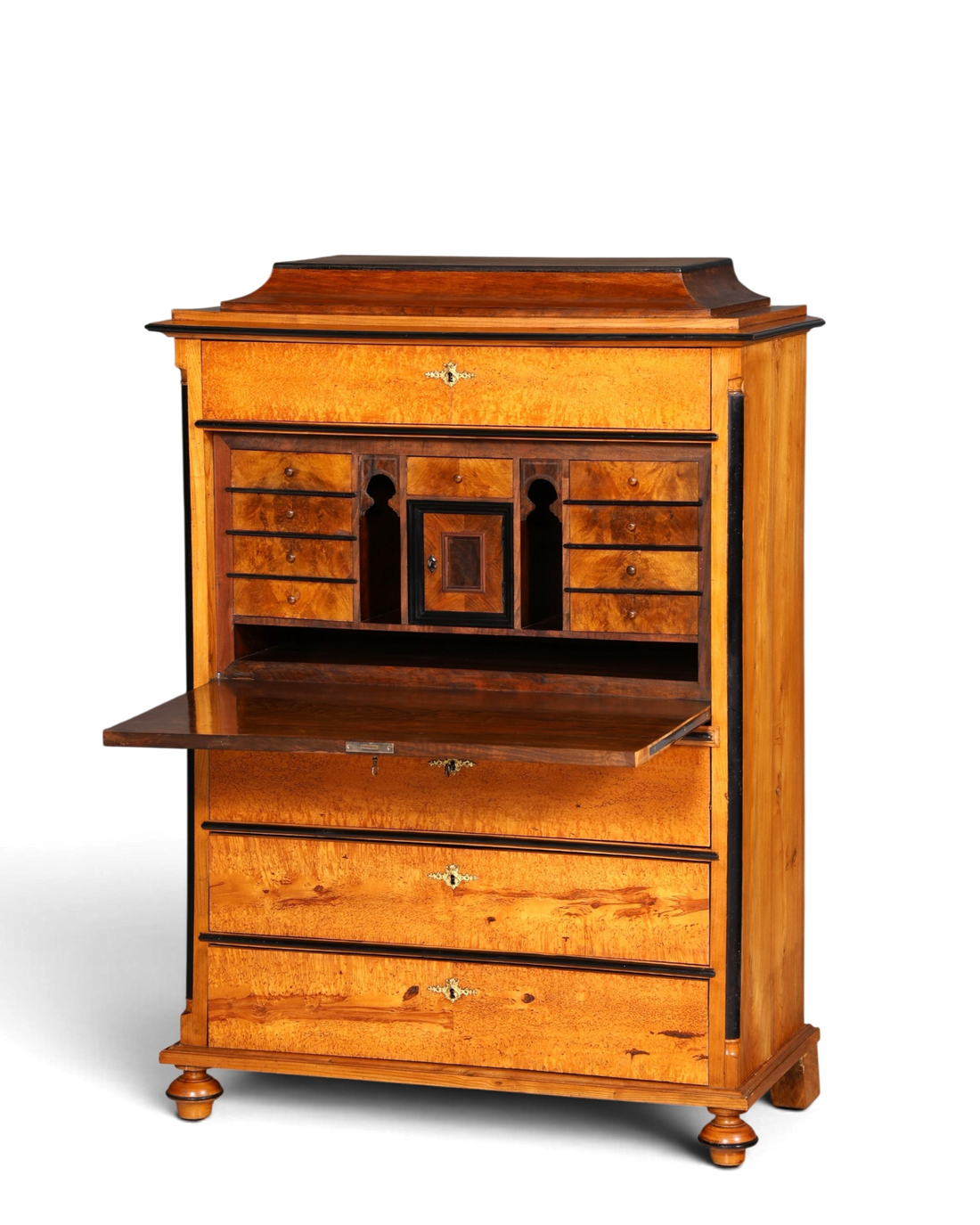 G614 Finish Cm Stilvoller Biedermeier Sekretär Louis Philippe Vertiko Antik Kommode Schreibkommode Office Desk (Kopie)