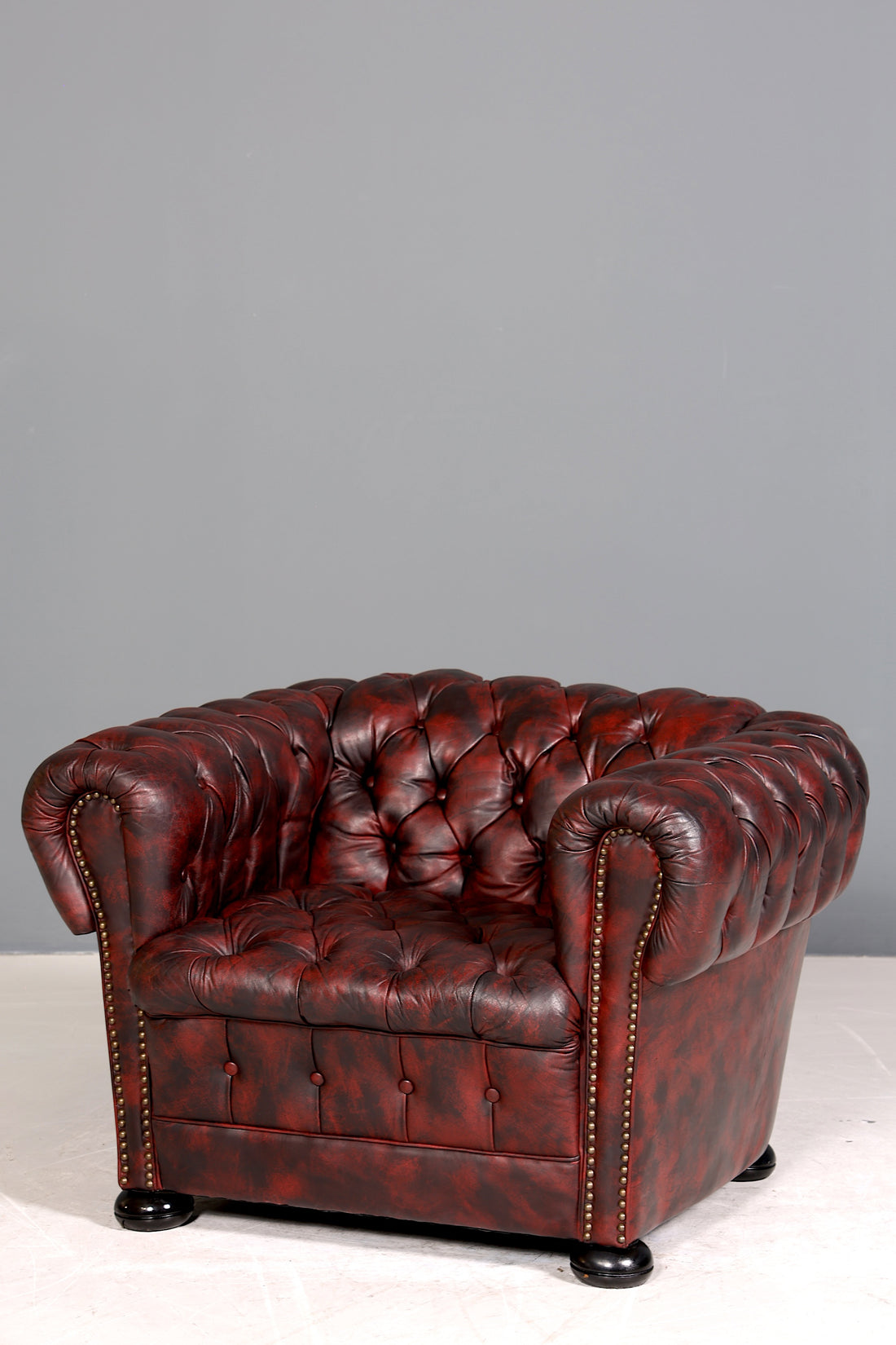 Wunderschöner Original Chesterfield Sessel Englisch Leder Armlehnsessel Herrensessel 1 von 2