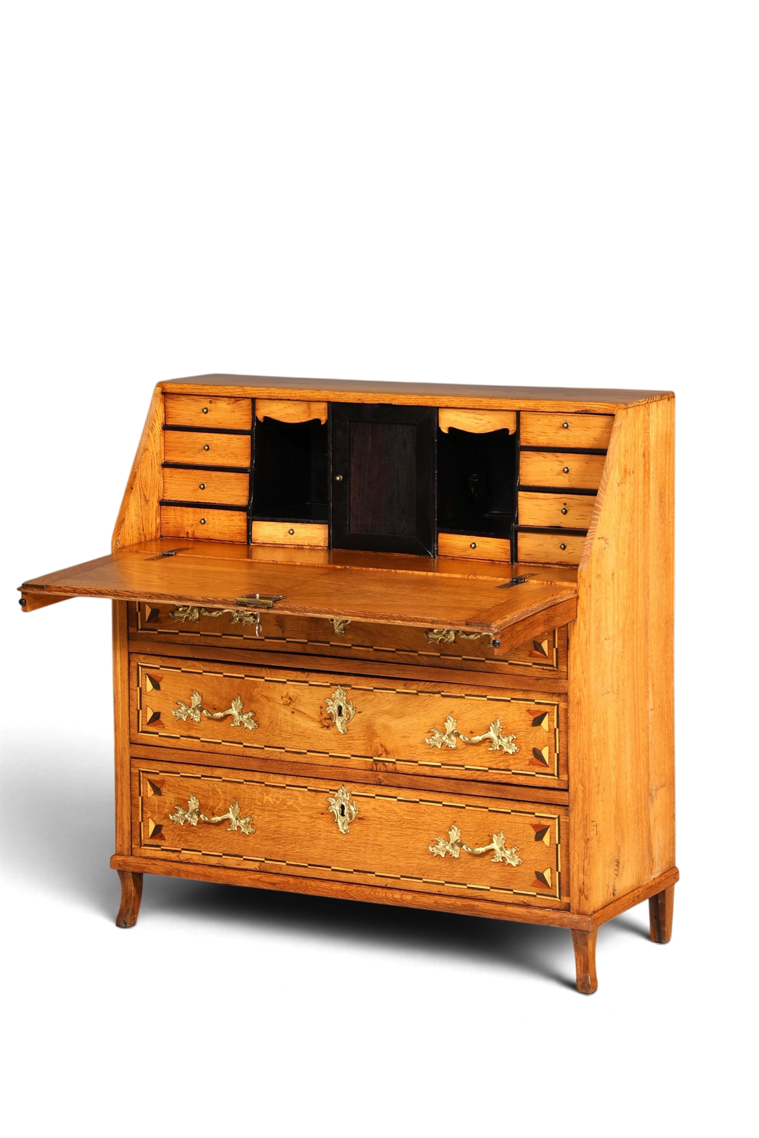 Original Barock Sekretär um 1800 Kommode Antik massiv Holz Schreibtisch Schreibkommode