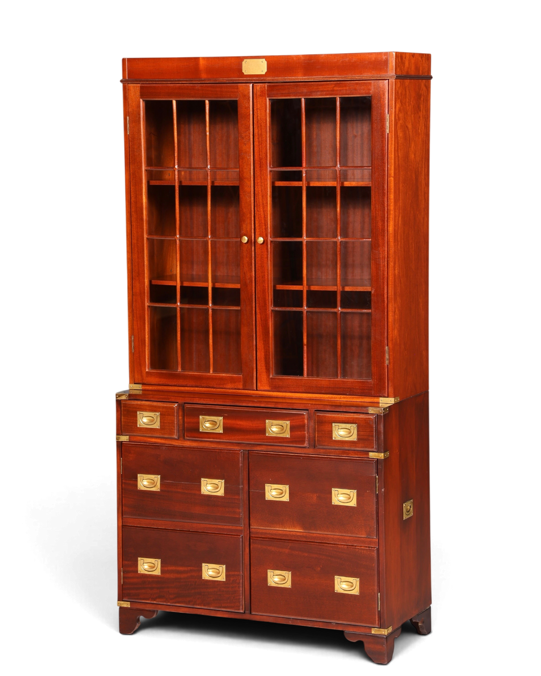 Wunderschöner Maritimer Vitrinenschrank Englischer Schrank echt Holz Bibliothek Englische Anrichte