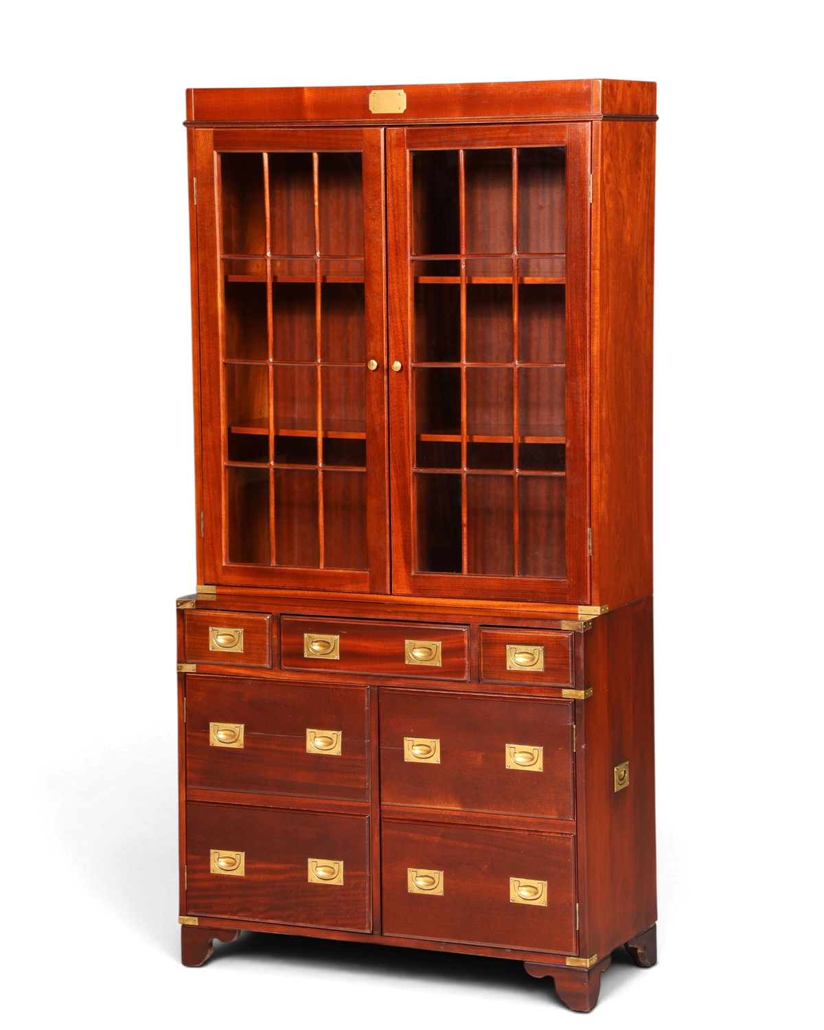 Wunderschöner Maritimer Vitrinenschrank Englischer Schrank echt Holz Bibliothek Englische Anrichte