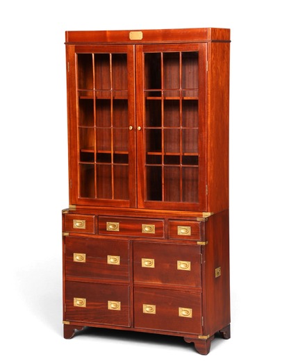 Wunderschöner Maritimer Vitrinenschrank Englischer Schrank echt Holz Bibliothek Englische Anrichte