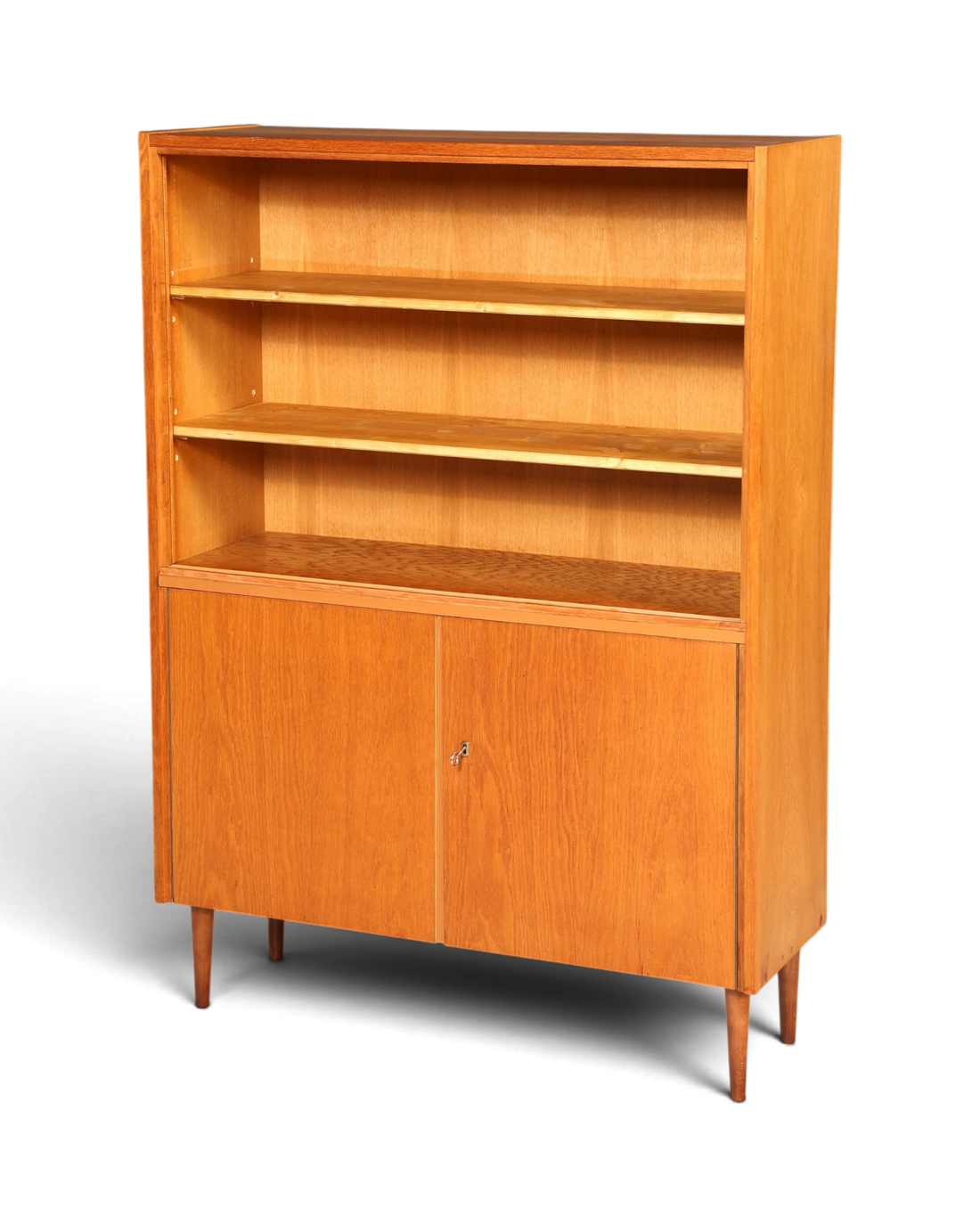 Wunderschöner Mid Century Regal Schrank Vintage Highboard Bücherregal Holz Kommode ohne Gläser