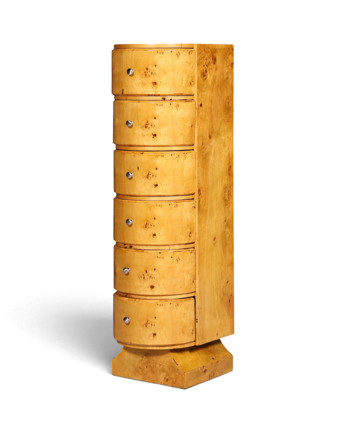 Wunderschönes Art Deco Stil Birke Highboard Kommode Vertiko Schubladenkommode