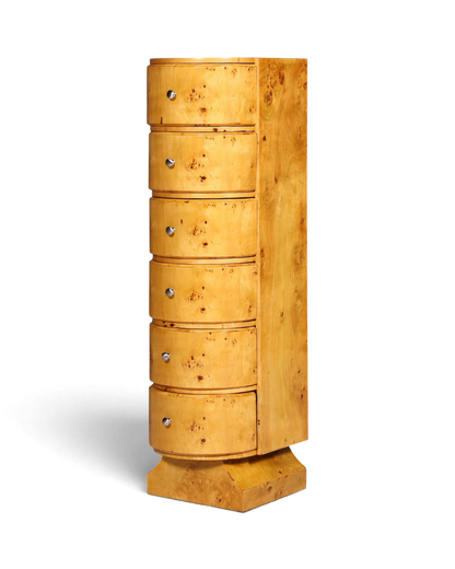 Wunderschönes Art Deco Stil Birke Highboard Kommode Vertiko Schubladenkommode