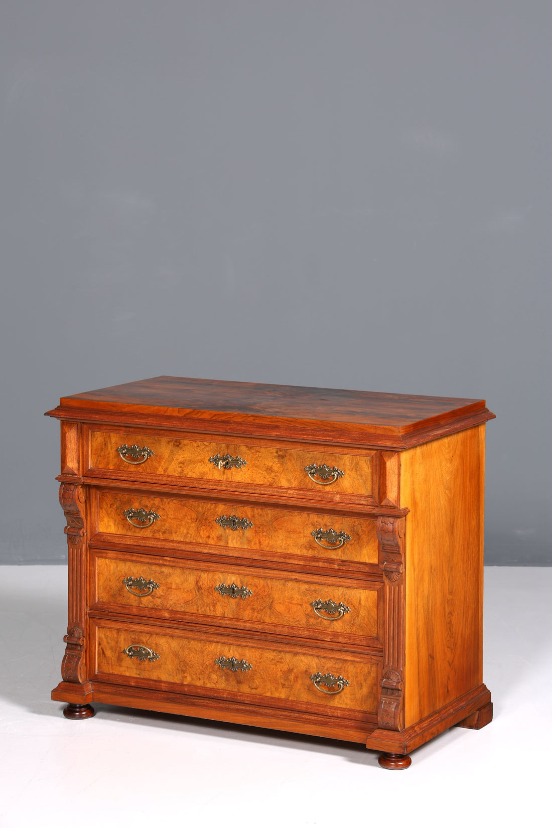 F227 Finish cm Wunderschöne Gründerzeit Kommode Jugendstil Antik Sideboard Schubladenkommode Wäschekommode