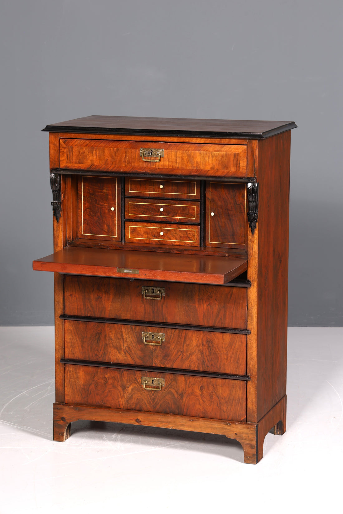 F841 Finish Wunderschöner Gründerzeit Sekretär Kommode Jugendstil Schubladenkommode Antik Vertiko