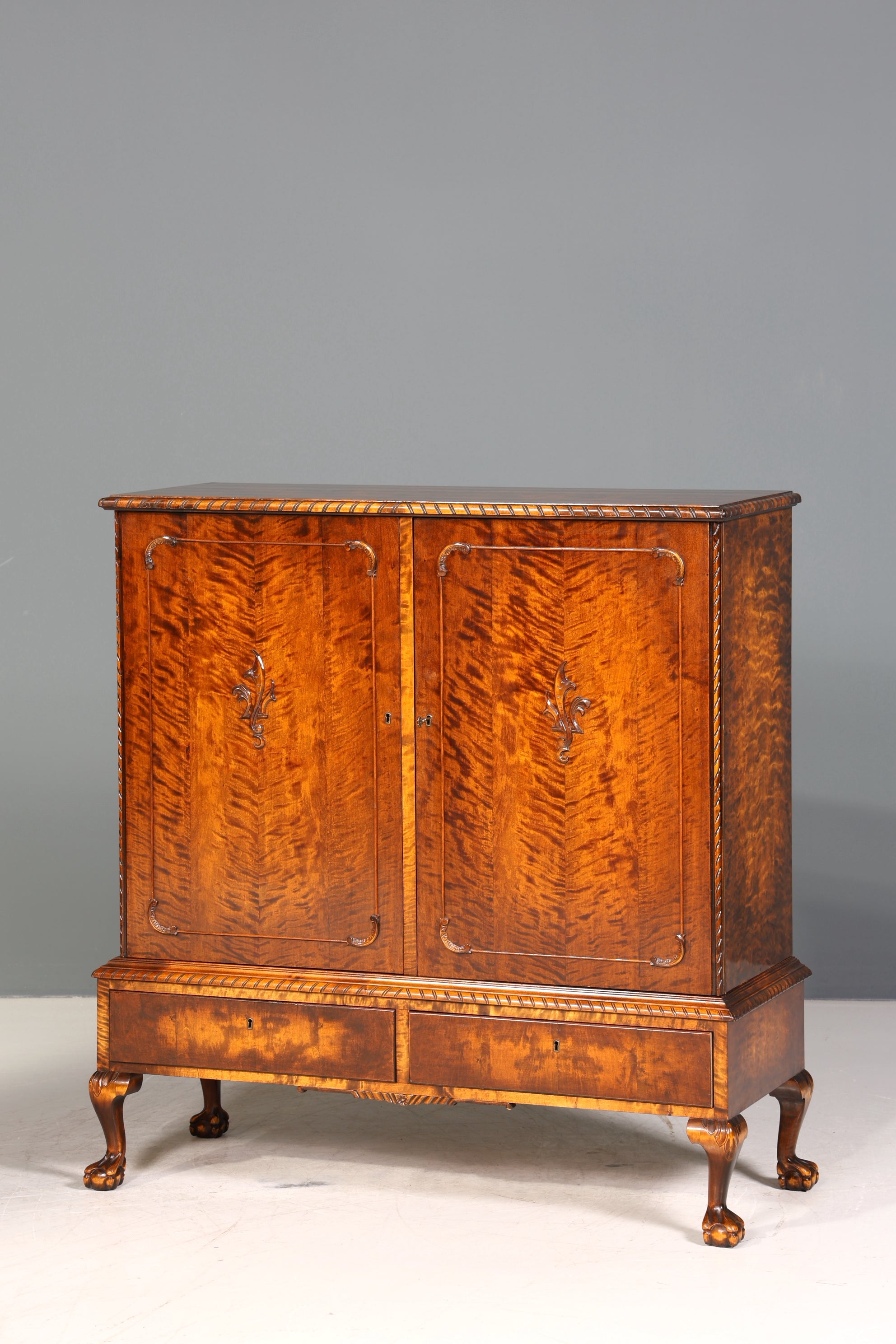 Traumhafter Chippendale Schrank Barock Stil Vertiko Highboard Antik 50s 60s Kommode