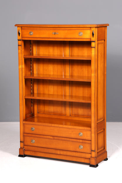 Edles Ebanart Bücherregal Kirschholz Italienisch Premium Massiv Holz Regal Antik Stil Bücherschrank Vintage Made in Italy