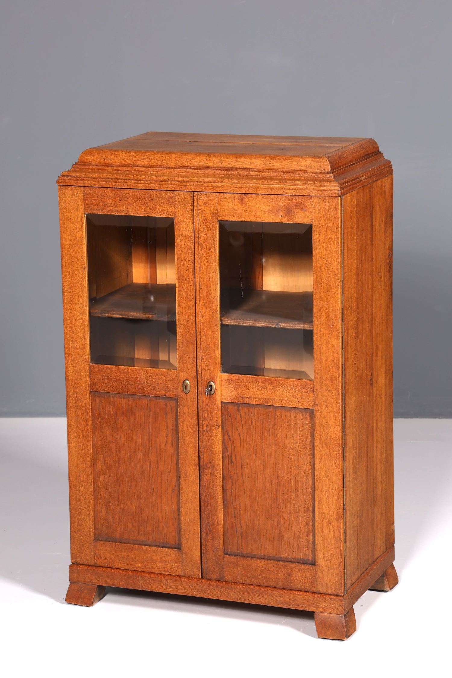 Dreamlike Art Nouveau display cabinet, antique wooden bookcase, oak antique cabinet, sideboard