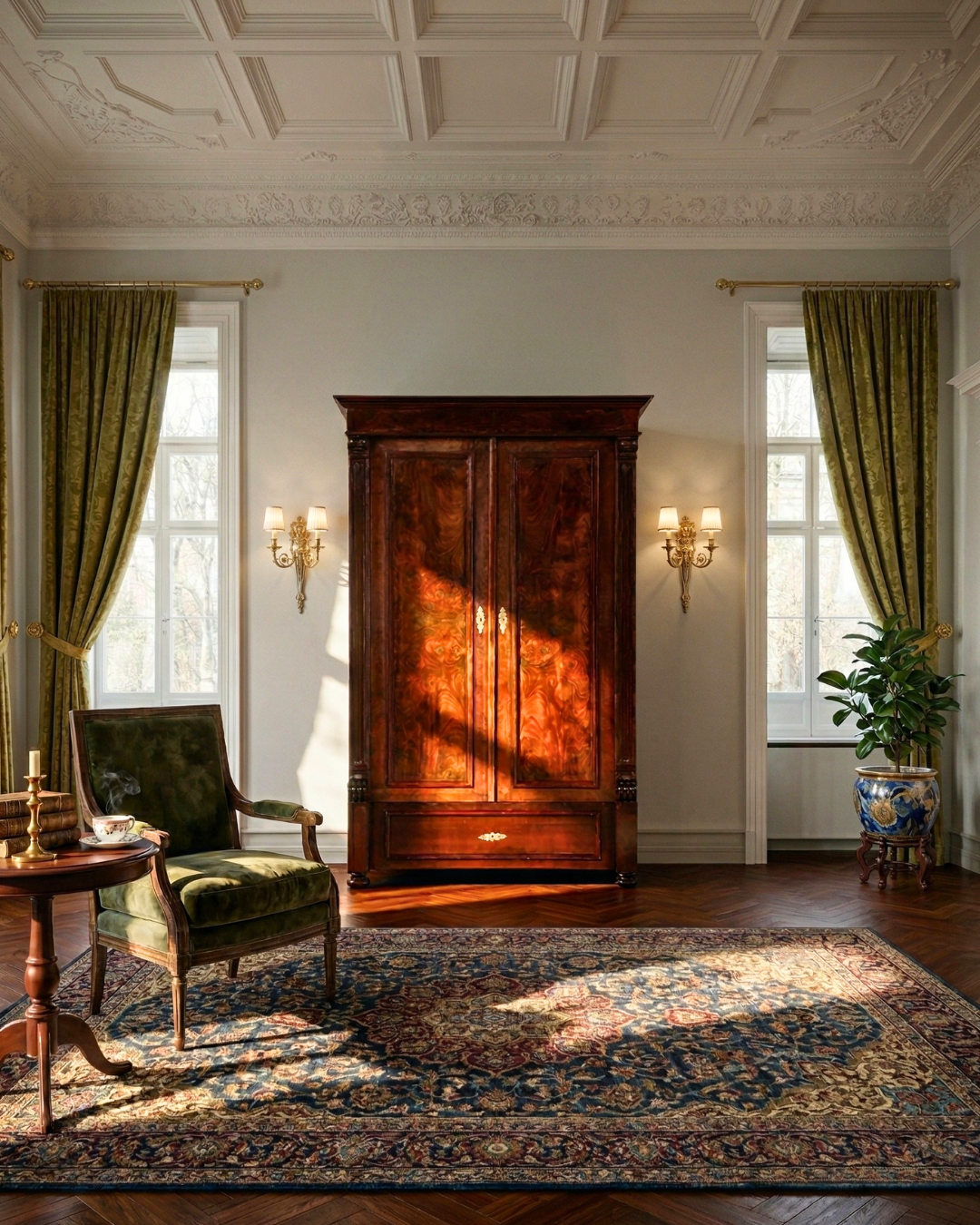 Traumhafter Gründerzeit Schrank Louis Philippe Antik Kleiderschrank Wäscheschrank Dielenschrank